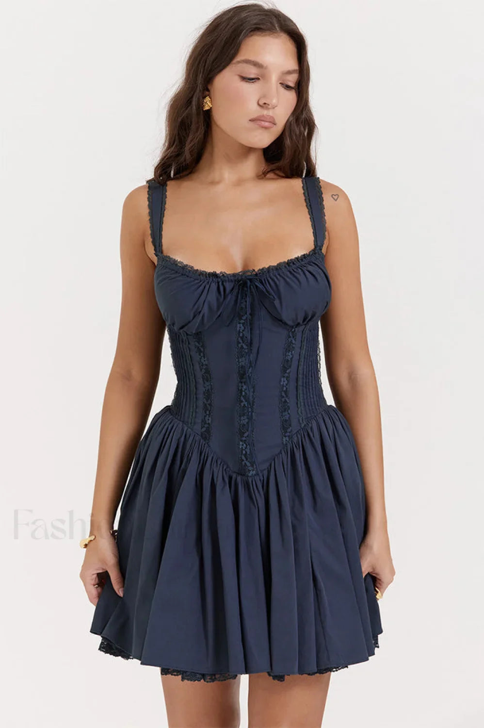 Pietra White Stylish Corset Mini Dress