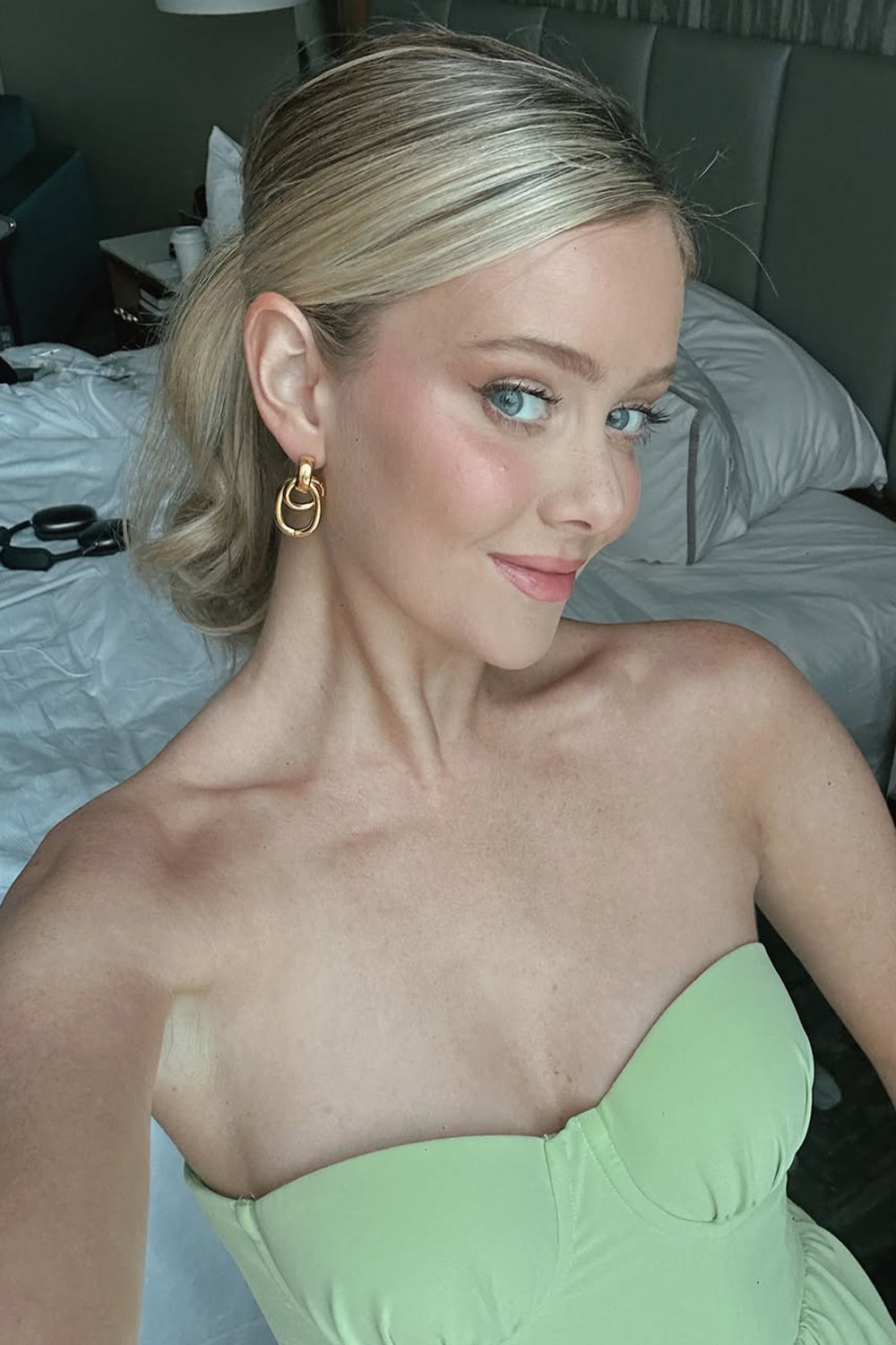 Princess A Line Sweetheart Green Long Party Dress with Ruffles