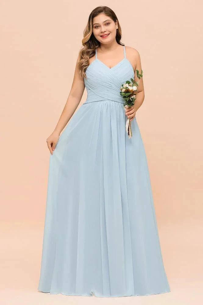 Plus Size Bridesmaid Dress Sweetheart Floor Length A-line Maid of Honor Dress by misshow.com