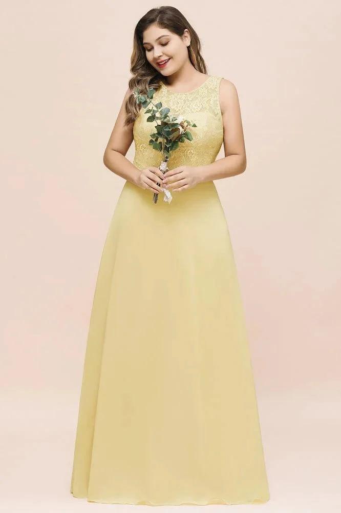 Plus Size Floral A-line Bridesmaid Dress Sleeveless Evening Maxi Dress for Girls Women (ZD13022)
