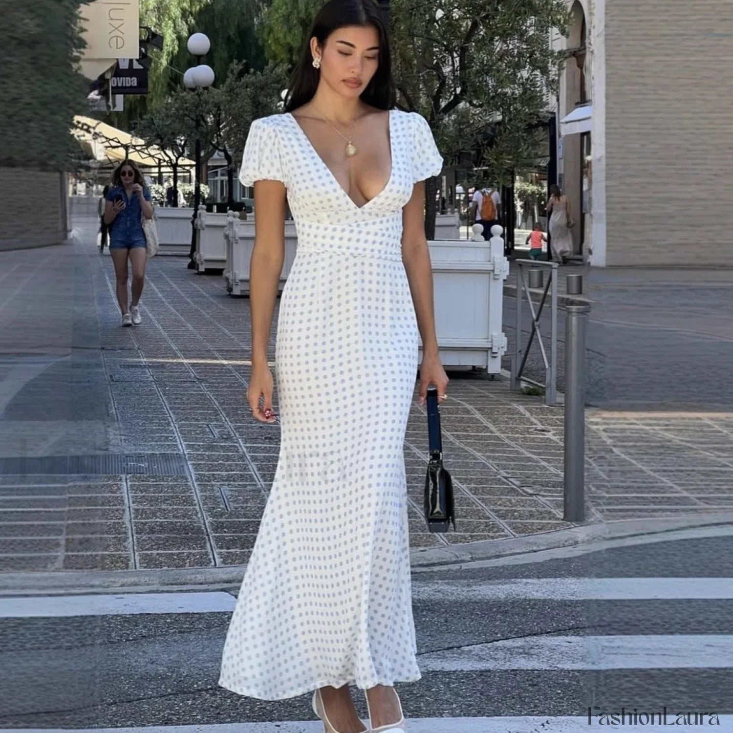Polka Dot Lace Premium Dress for Streetwear Style Boutique Fashion Style