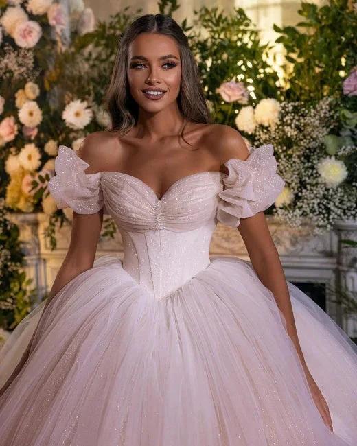 Princess Luxury Wedding Dresses Glitter with Lace (ZD16435) - View 2 | VelvetHem