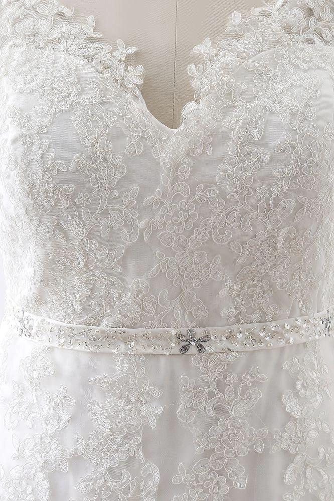 Princess V-Neck Tulle New Arrival Wedding Dress With Lace (ZD13886)