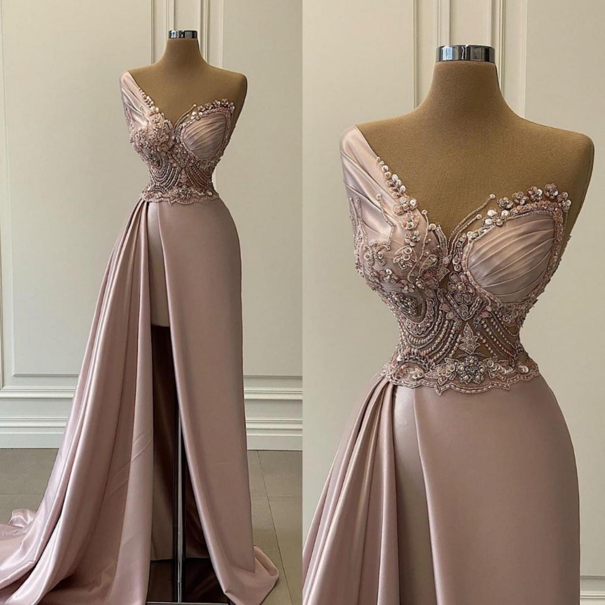 Mermaid One Shoulder Long Evening Dress Charming Prom Dress Y519 - View 2 | VelvetHem