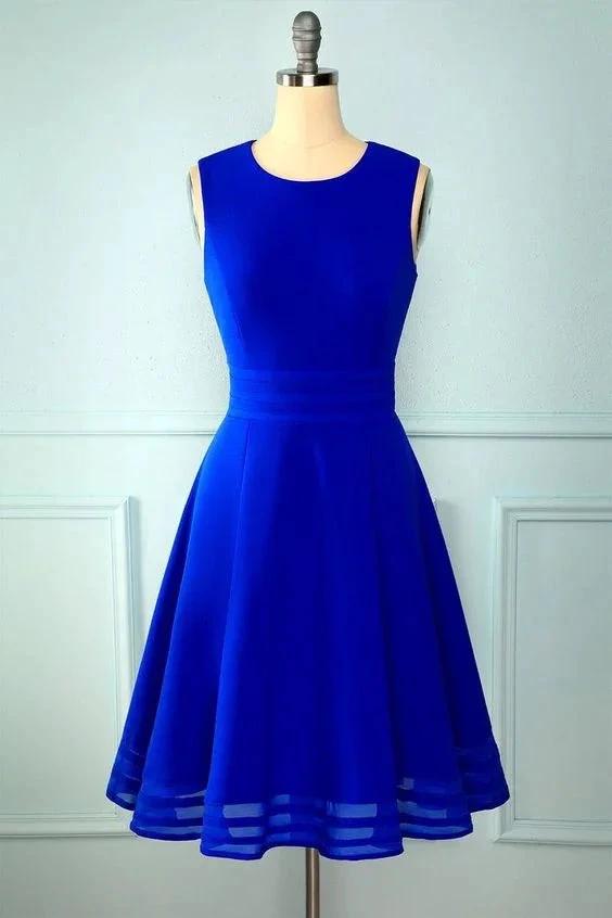 Cute Royal Blue Short Homecoming Dress 8th Graduation Dress Y672 by simplepromdress