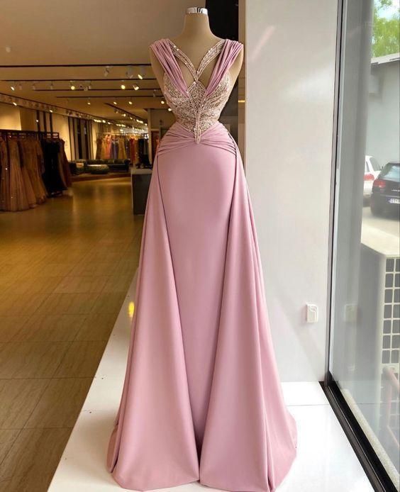 Pink Long evening Prom Dress