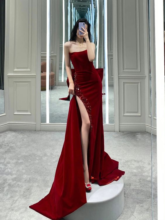 Sexy Mermaid Prom Dress With Hight Split