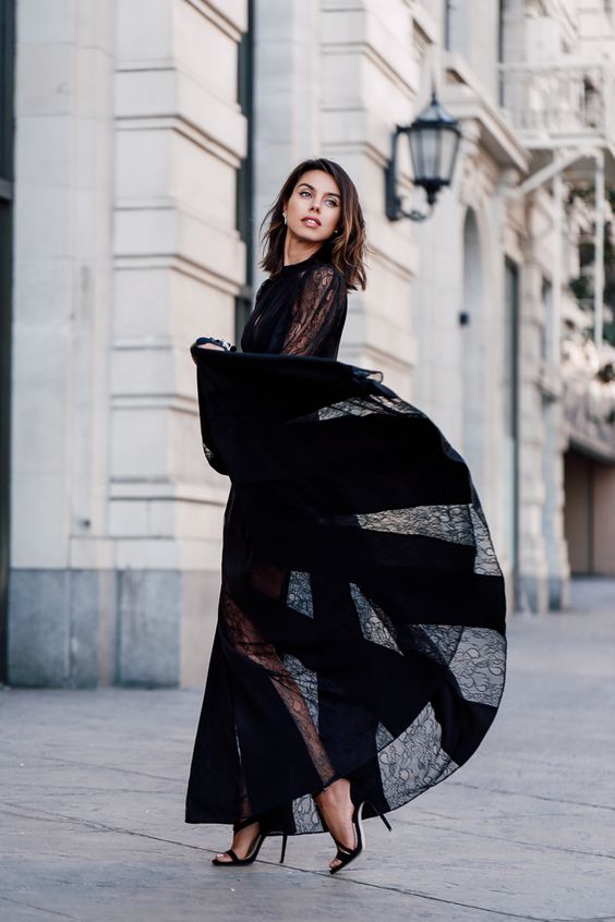 Elegant Lace Evening Dress,Black Prom Dress,Fashion Prom Dress,Sexy Party Dress,Custom Made Evening Dress