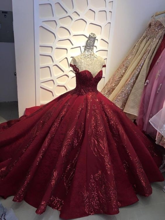 Sequin sparkly ball gown prom dress
