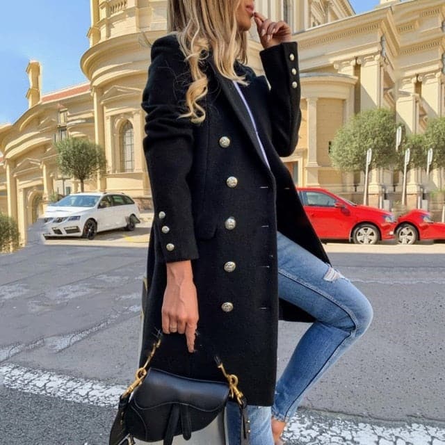 DressBetty - Double Breasted Faux Wool Blends Coats - View 2 | VelvetHem