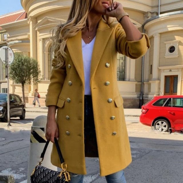 DressBetty - Double Breasted Faux Wool Blends Coats - View 3 | VelvetHem
