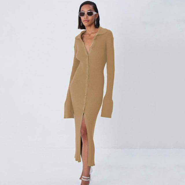 DressBetty - Square Neck Long Sleeve Soft Sweater Dress - View 12 | VelvetHem