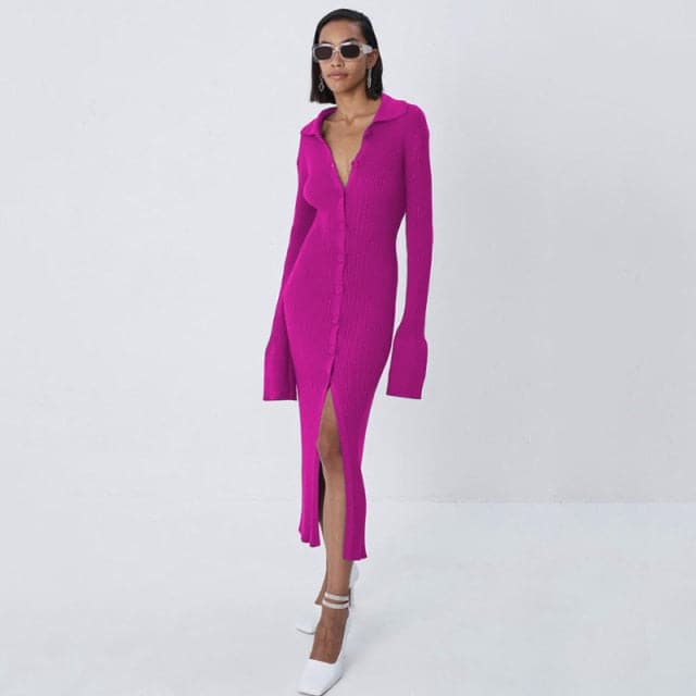 DressBetty - Square Neck Long Sleeve Soft Sweater Dress - View 11 | VelvetHem