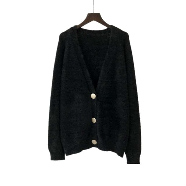 DressBetty - V Neck Oversized Cardigan Sweaters - View 7 | VelvetHem