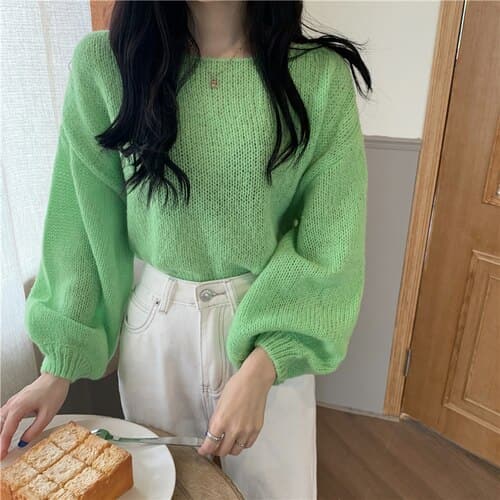 DressBetty - Knitted Sweaters Woman Colorblock Pull Femme Long Sleeve Crop Top Sweater Women Winter Clothes Korean Fashion - View 8 | VelvetHem