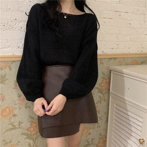 DressBetty - Knitted Sweaters Woman Colorblock Pull Femme Long Sleeve Crop Top Sweater Women Winter Clothes Korean Fashion - View 6 | VelvetHem