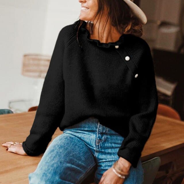 DressBetty - Women Casual Sweater Spring Autumn Long Sleeve Basic Knitted Tops Loose Pullover White Khaki Sweaters for Women - View 4 | VelvetHem