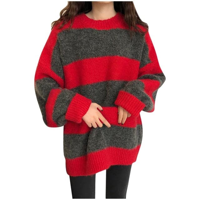 DressBetty - Knitted Striped Sweater - View 3 | VelvetHem