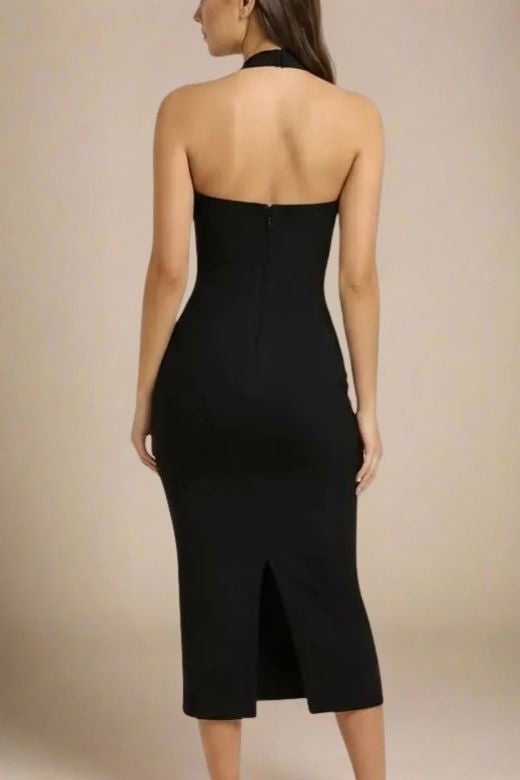 Raya Bodycon Midi Dress - Classic Black