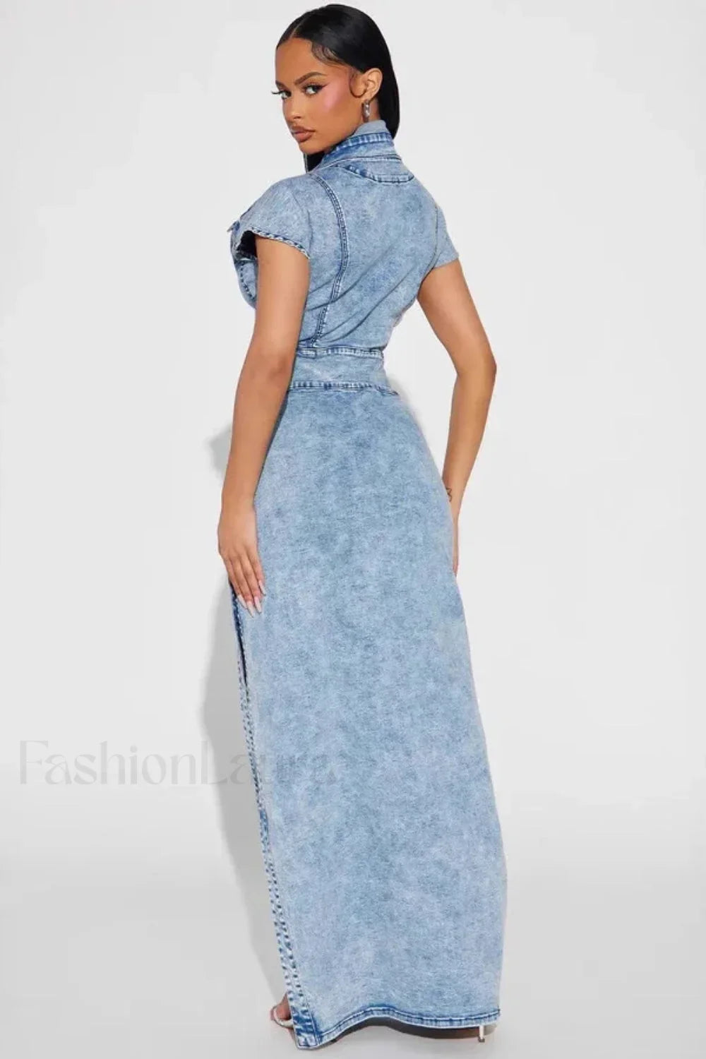 Elegant Retro Button Split Dress for Modern Fashion Wear