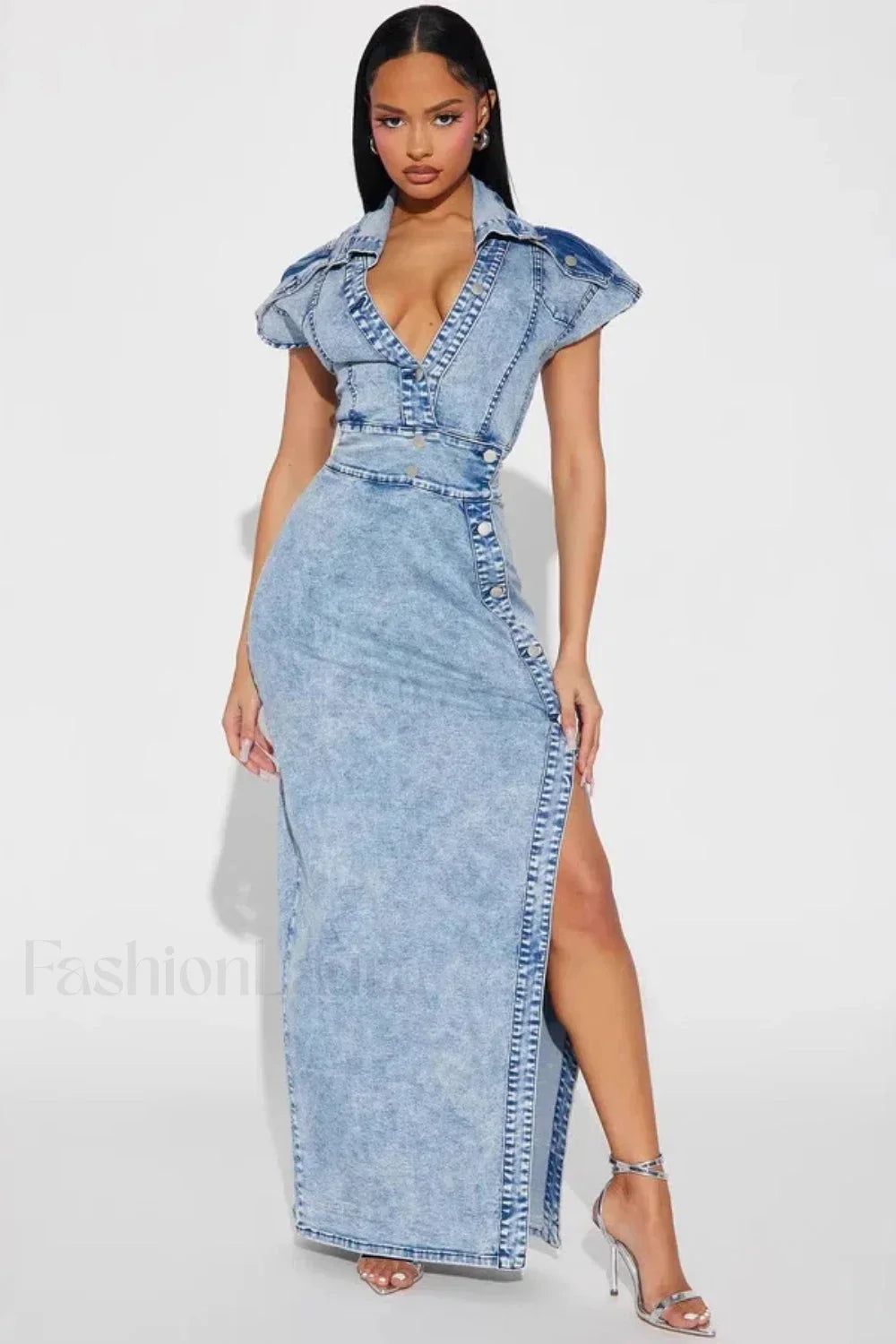 Elegant Retro Button Split Dress for Modern Fashion Wear