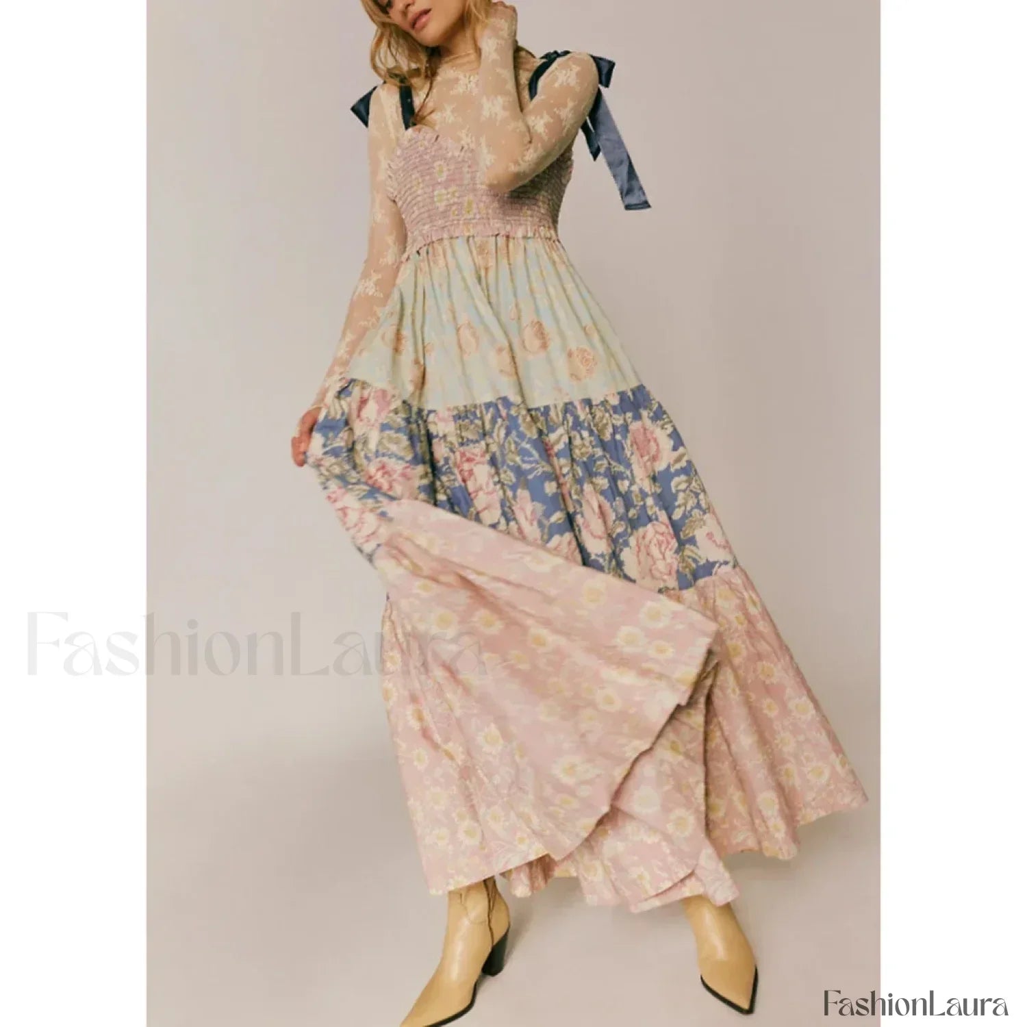 Ribbon Tie Up Dress with Relaxed Fit and Everyday Wear Boutique Fashion Style