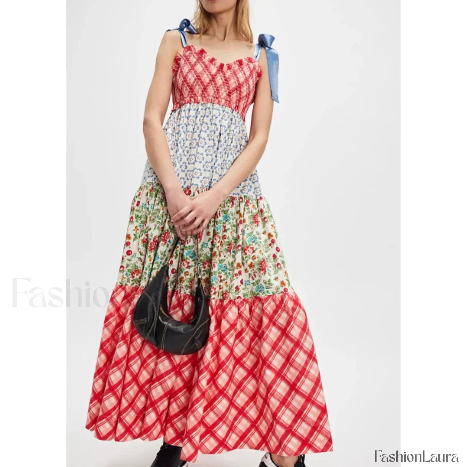Ribbon Tie Up Dress with Relaxed Fit and Everyday Wear Boutique Fashion Style