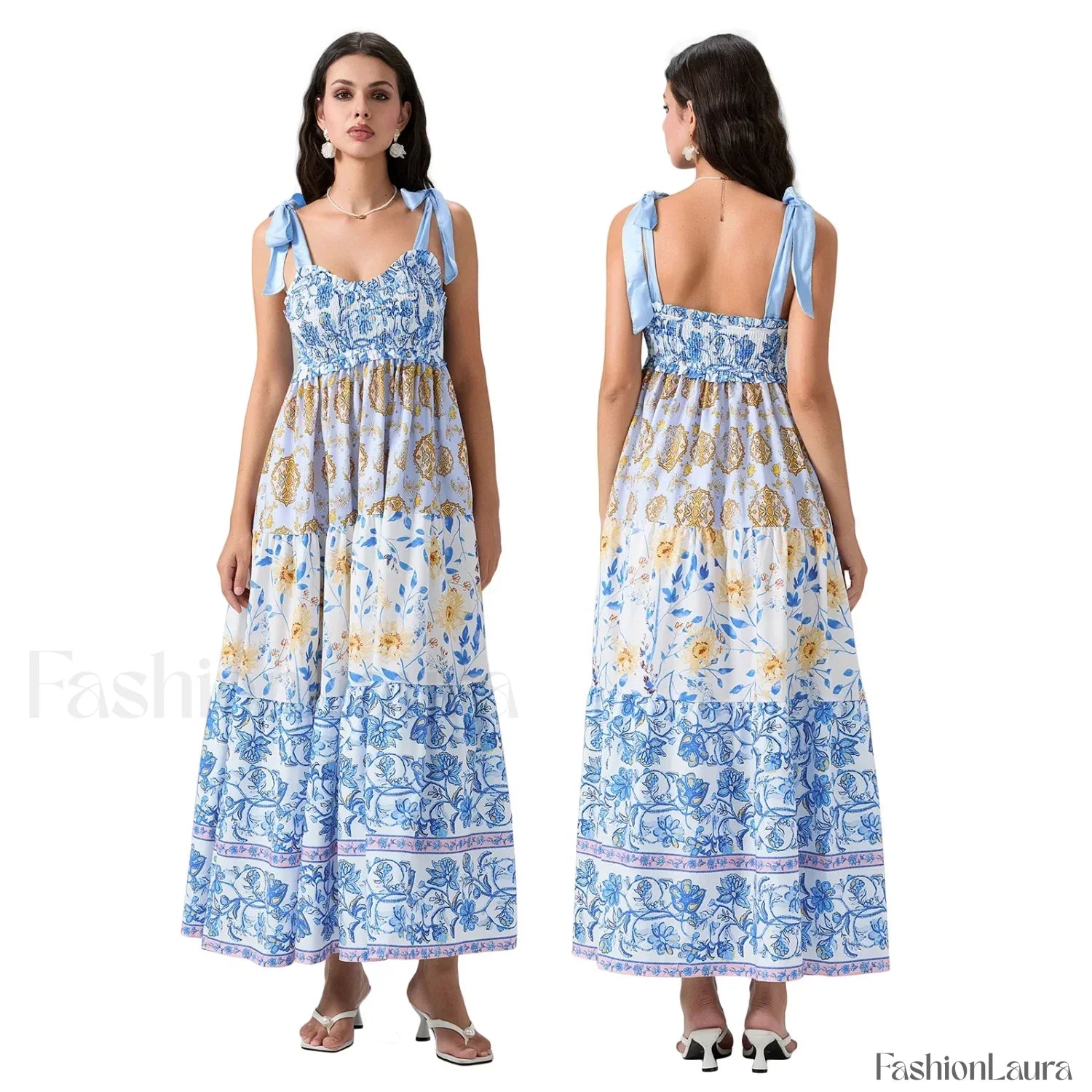 Ribbon Tie Up Dress with Relaxed Fit and Everyday Wear Boutique Fashion Style