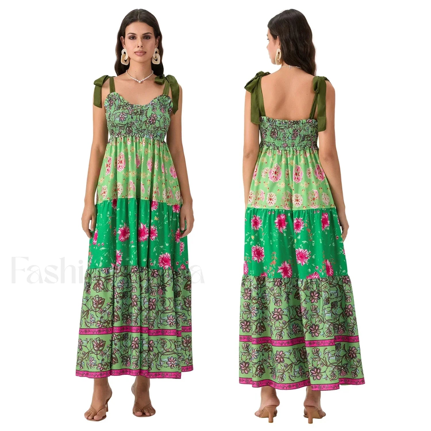 Ribbon Tie Up Dress with Relaxed Fit and Everyday Wear Boutique Fashion Style
