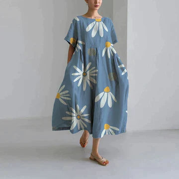 Regan Effortless Long Summer Dress with Floral Print for Women Premium Wardrobe Essential