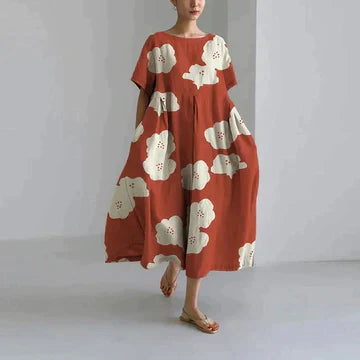 Regan Effortless Long Summer Dress with Floral Print for Women Premium Wardrobe Essential