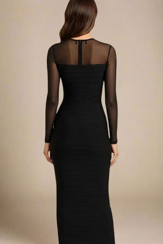 Robin Long Sleeve Bandage Maxi Dress - Classic Black