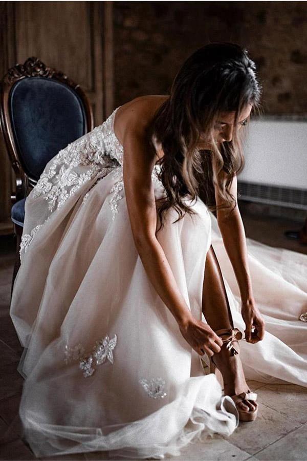 Romantic Sweetheart Wedding Dress Bohemio Bridal Gowns With 3D Lace (ZD16320)