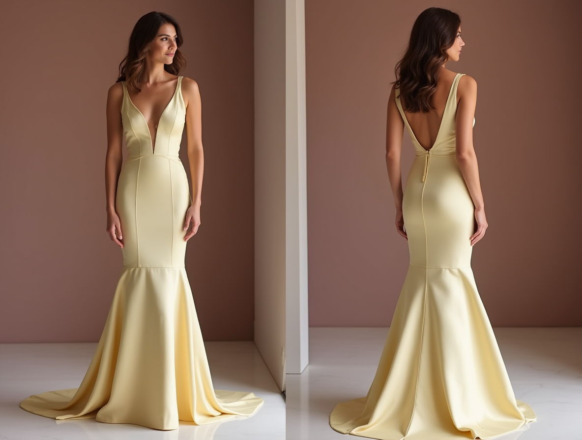 Romantic Yellow Evening Dress & Prom Dress with Long Bell Sleeves