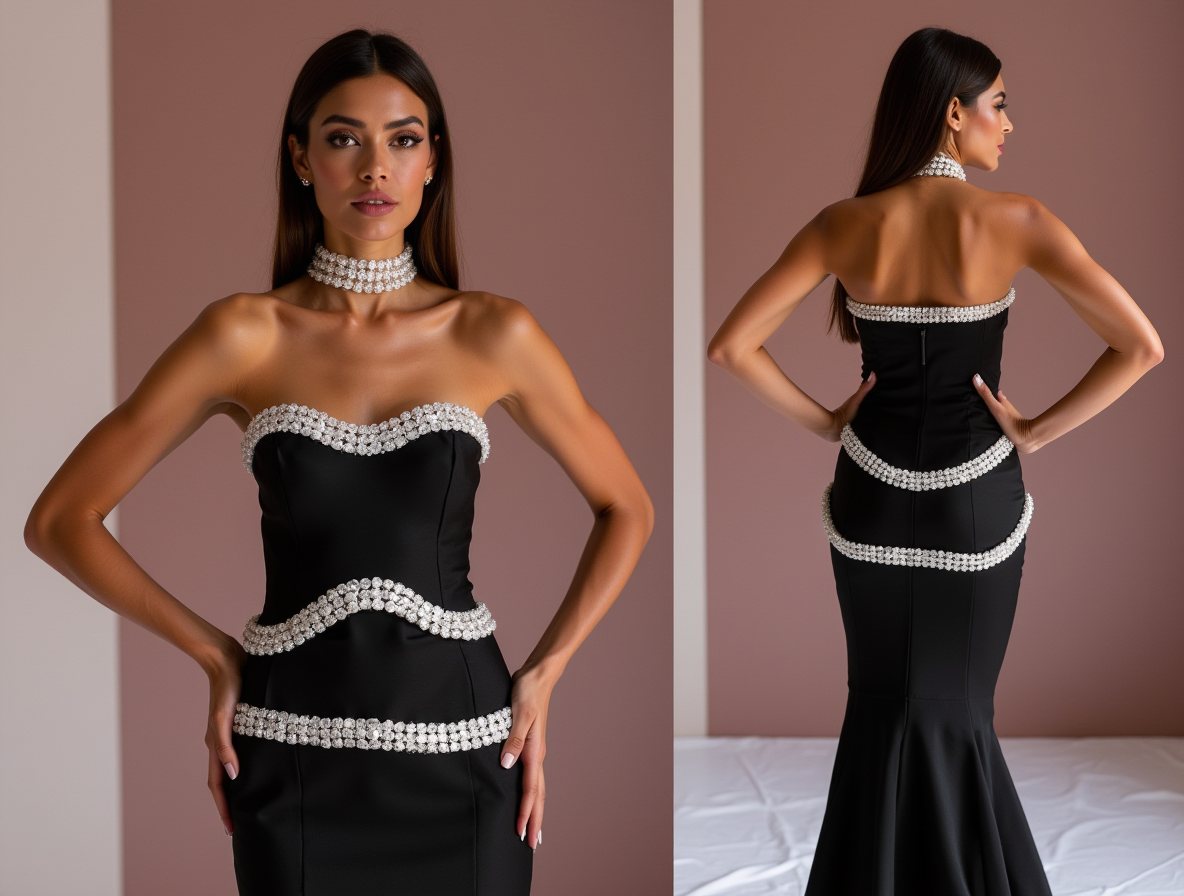 Stunning Black Evening Dress & Prom Dress with Waterfall Ruffle for a Unique Style