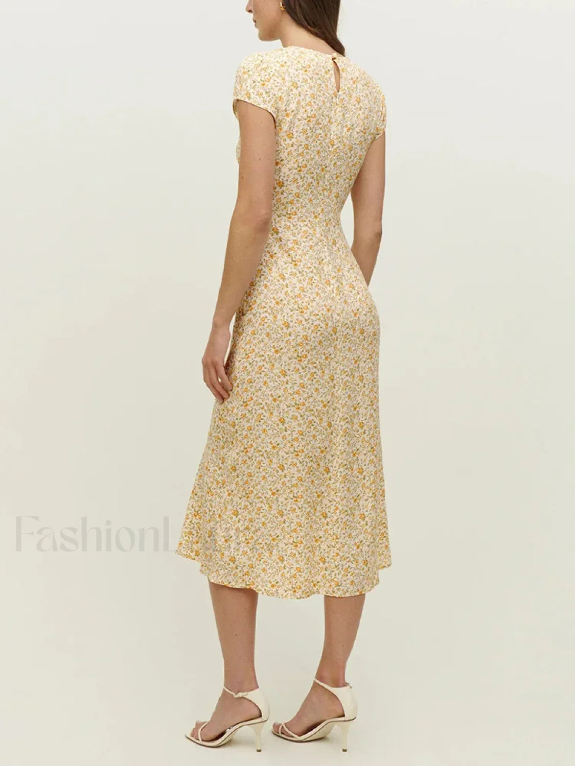 Round Cap Sleeve Dress with Tailored Everyday Styling Boutique Fashion Style