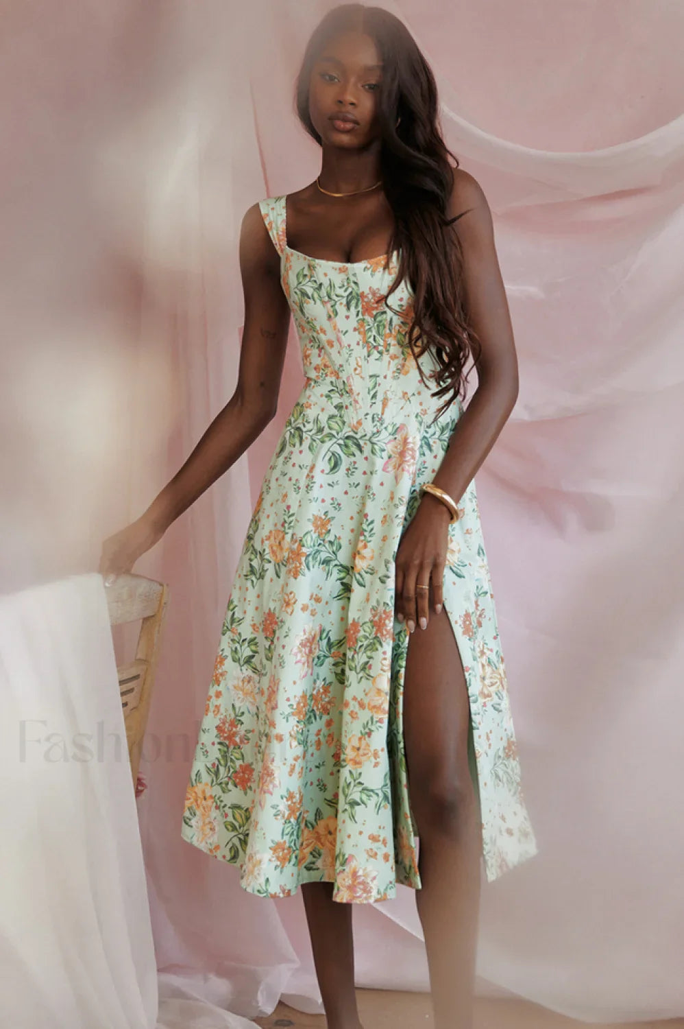 Saira Floral Stylish Print Midi Sundress