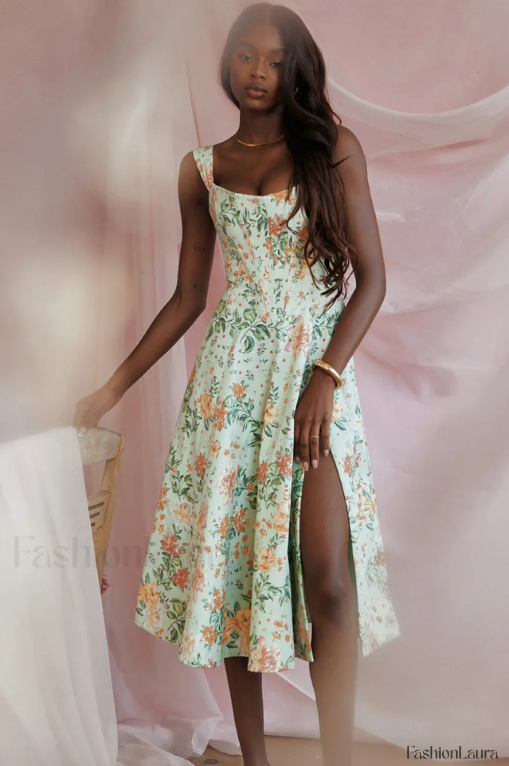 Saira Floral Stylish Print Midi Sundress