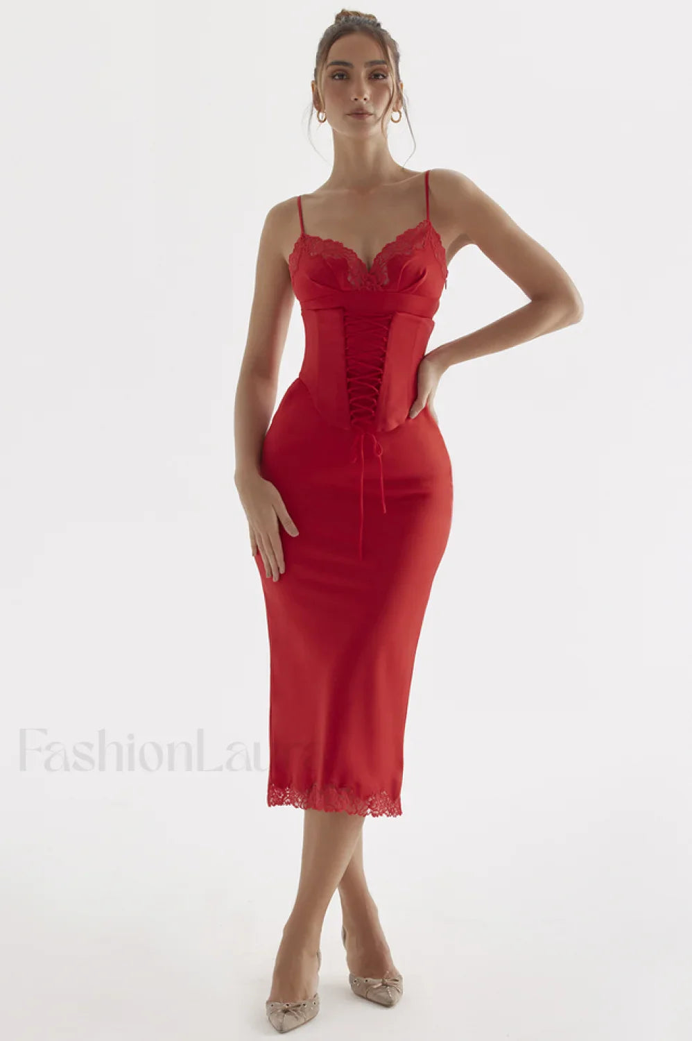 Salma Satin Stylish Slip Midi Dress