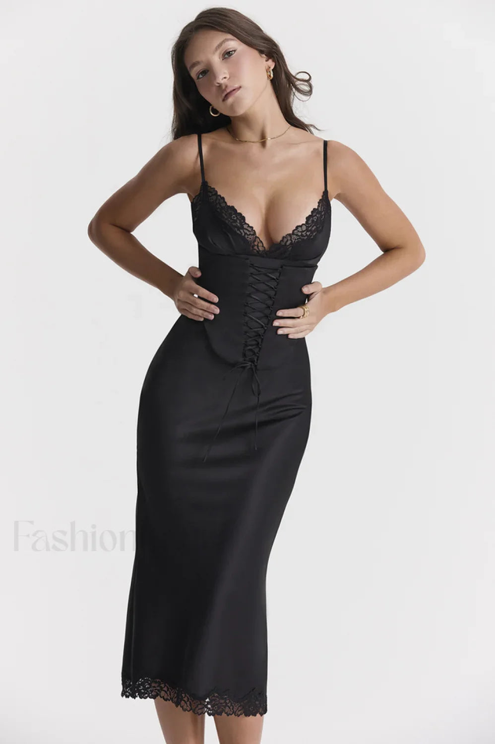 Salma Satin Stylish Slip Midi Dress