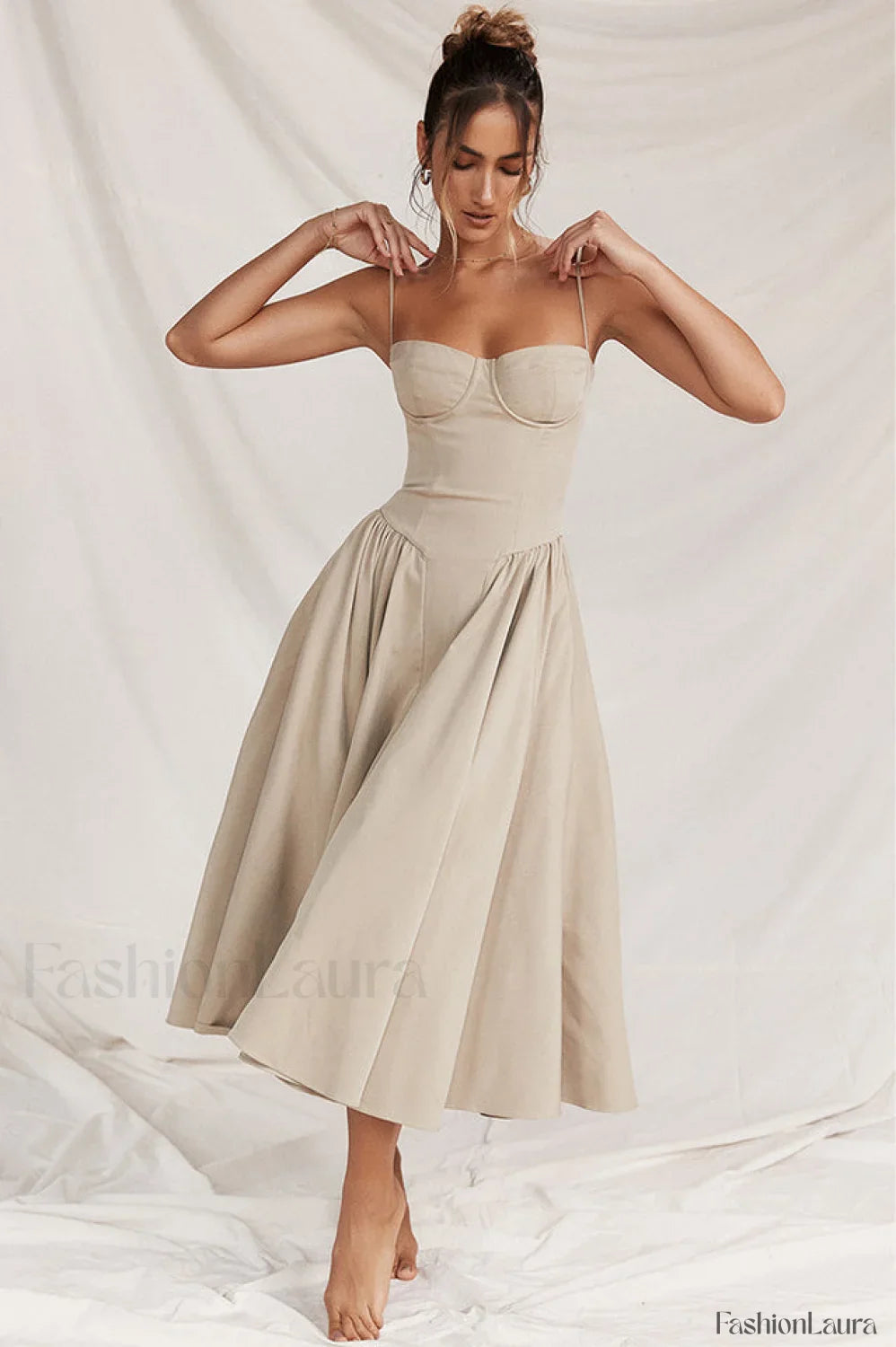 Samaria French Stylish Navy Corset Sundress