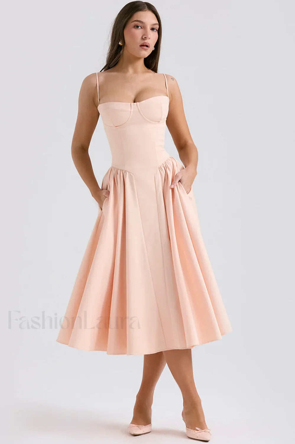 Samaria French Stylish Navy Corset Sundress