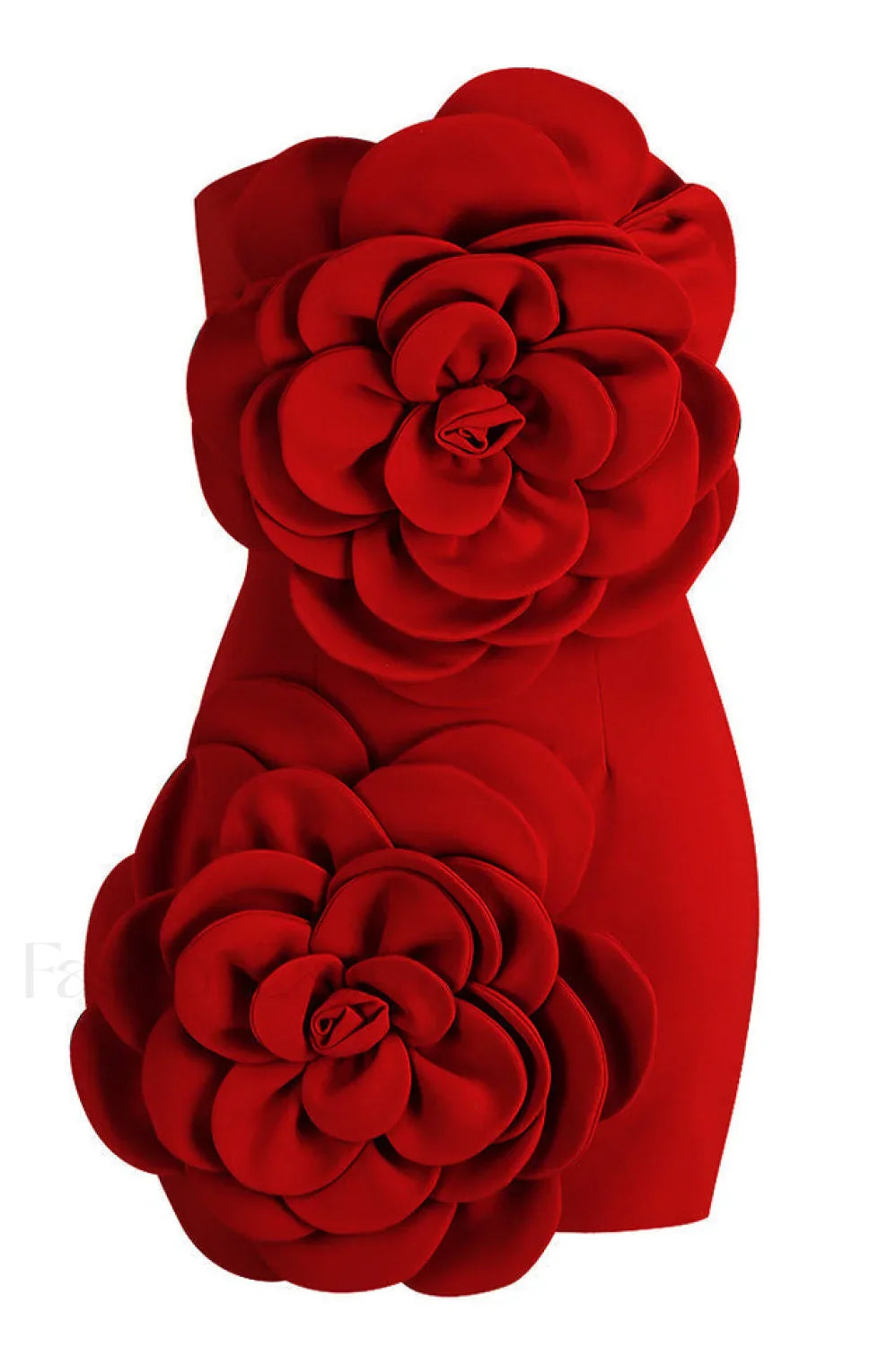 Sarrili 3D Floral Charming Corset Mini Dress XS / Red
