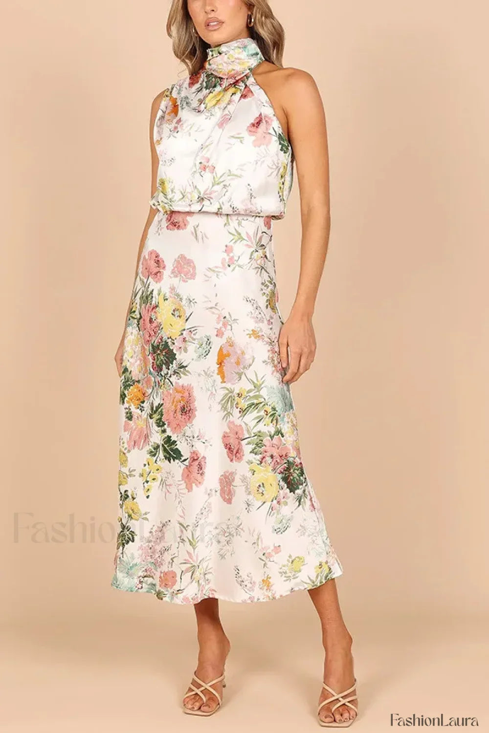 Tailored Satin Halter A Dress for Modern Fashion Wear Boutique Fashion Style