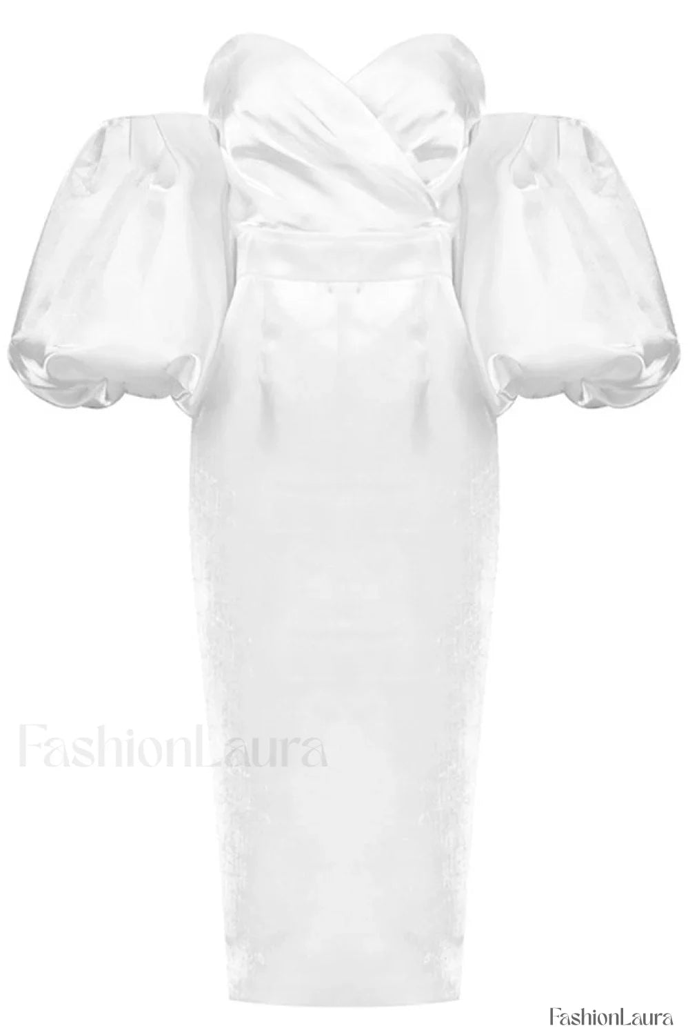 Satin Strapless Stylish Midi Dress