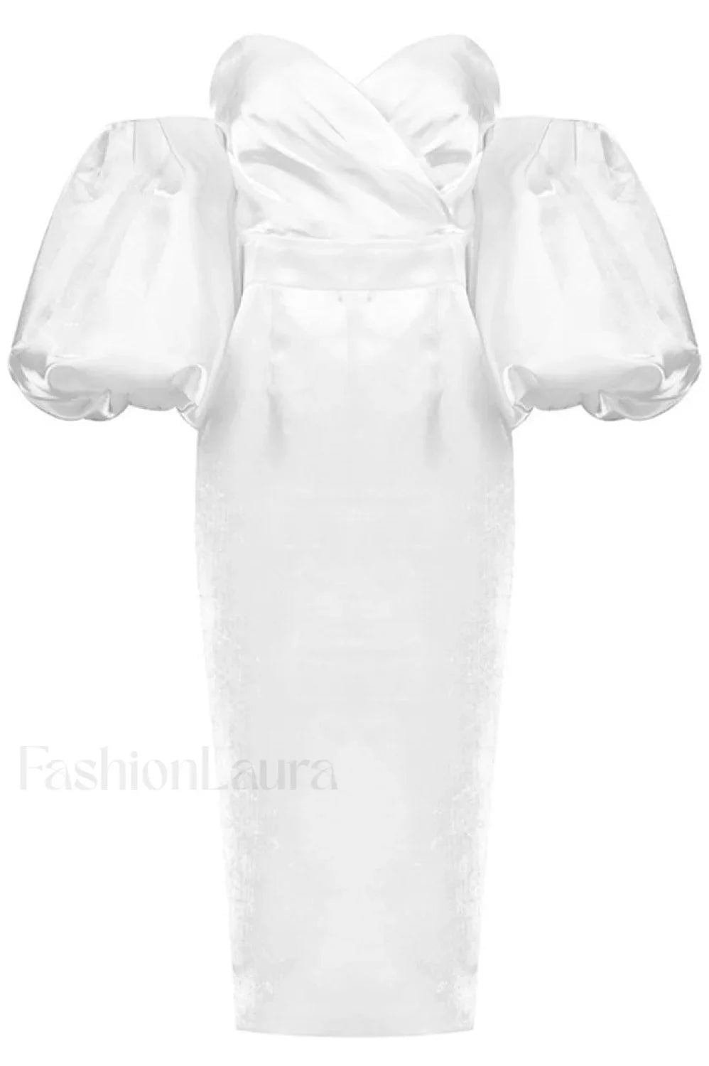 Satin Strapless Stylish Midi Dress