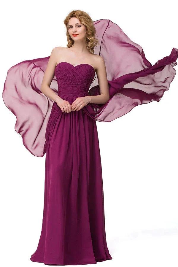 Sexy A-line Floor-length Sweetheart Ruffle Chiffon Bridesmaid Dresses by misshow.com