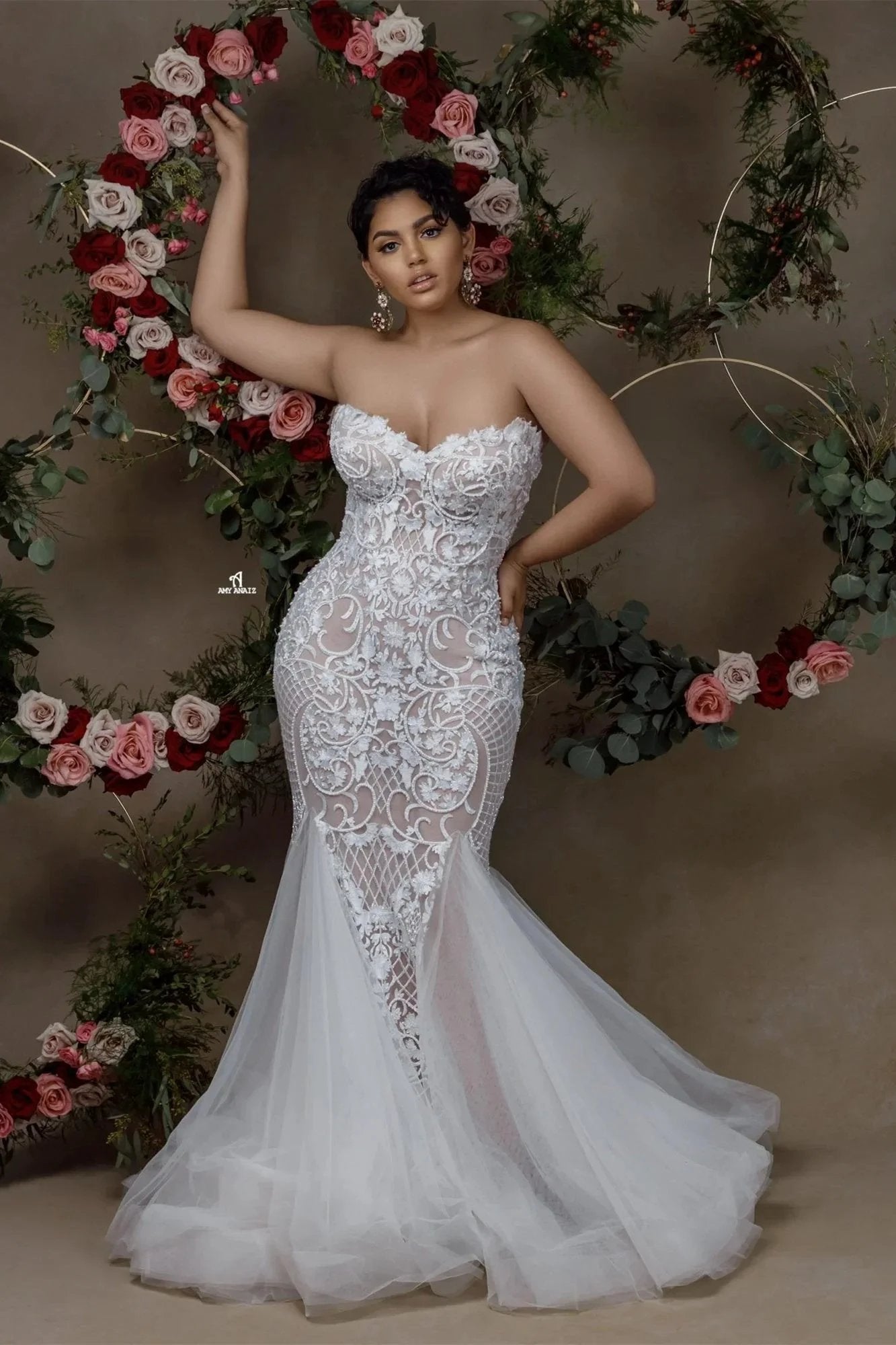Sexy Sweetheart Sleeveless Lace Mermaid Wedding Dress With Applique (ZD14915)