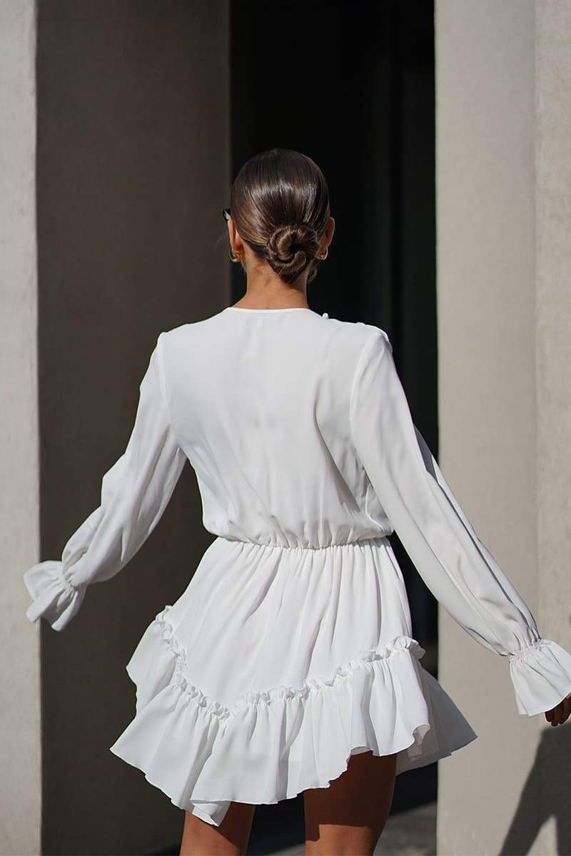 Sharon V - neck Ruffle Mini Dress