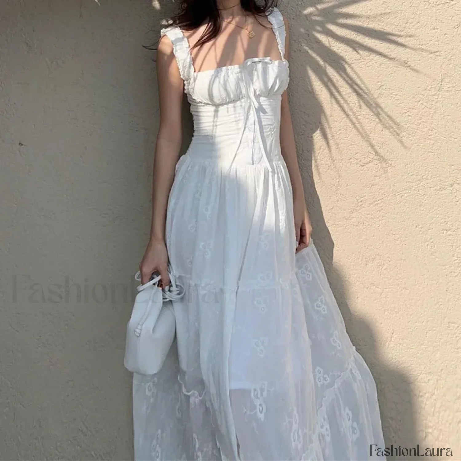 Simple Elegant Square Neck Floral Dress